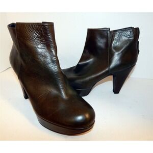 Stuart Weitzman Green Leather Platform Ankle Boots‎ 39.5 9 M